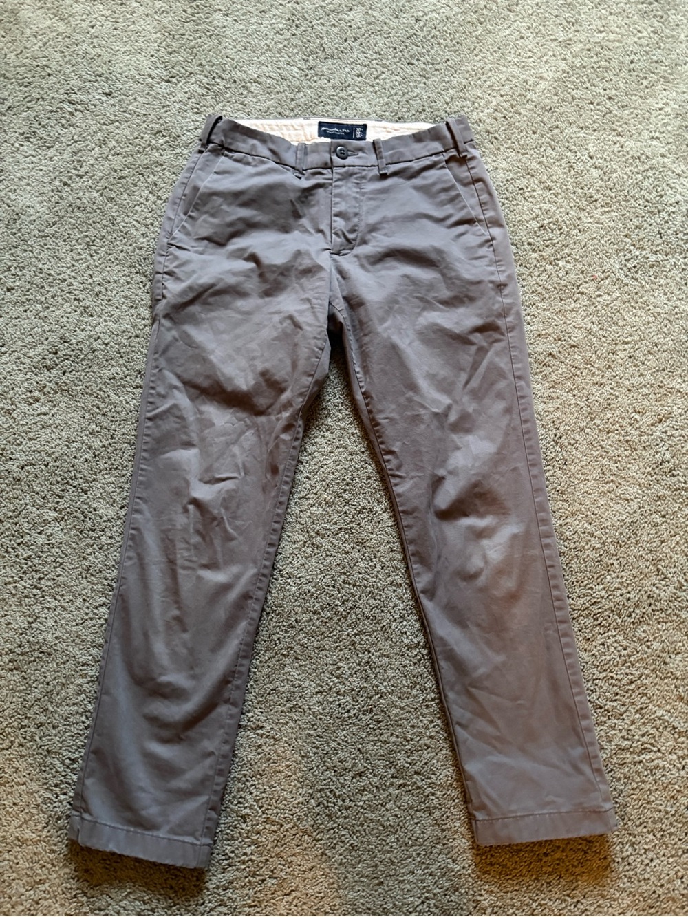 Abercrombie & Fitch Skinny Stretch Gray Chino Pants Mens Size 30 Preppy